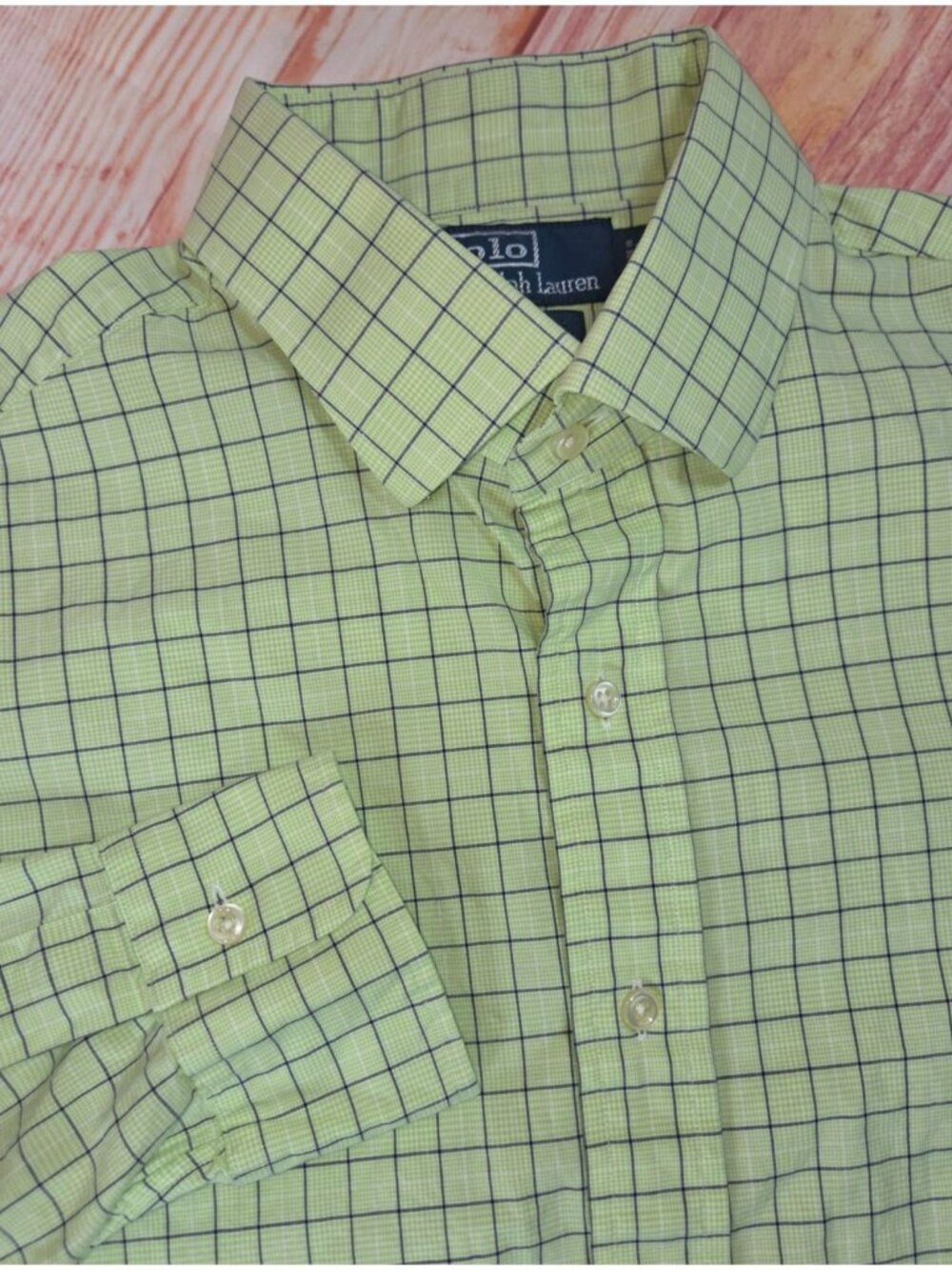 Polo Ralph Lauren Regent Custom Fit Shirt 16.5-34/35 Green Check